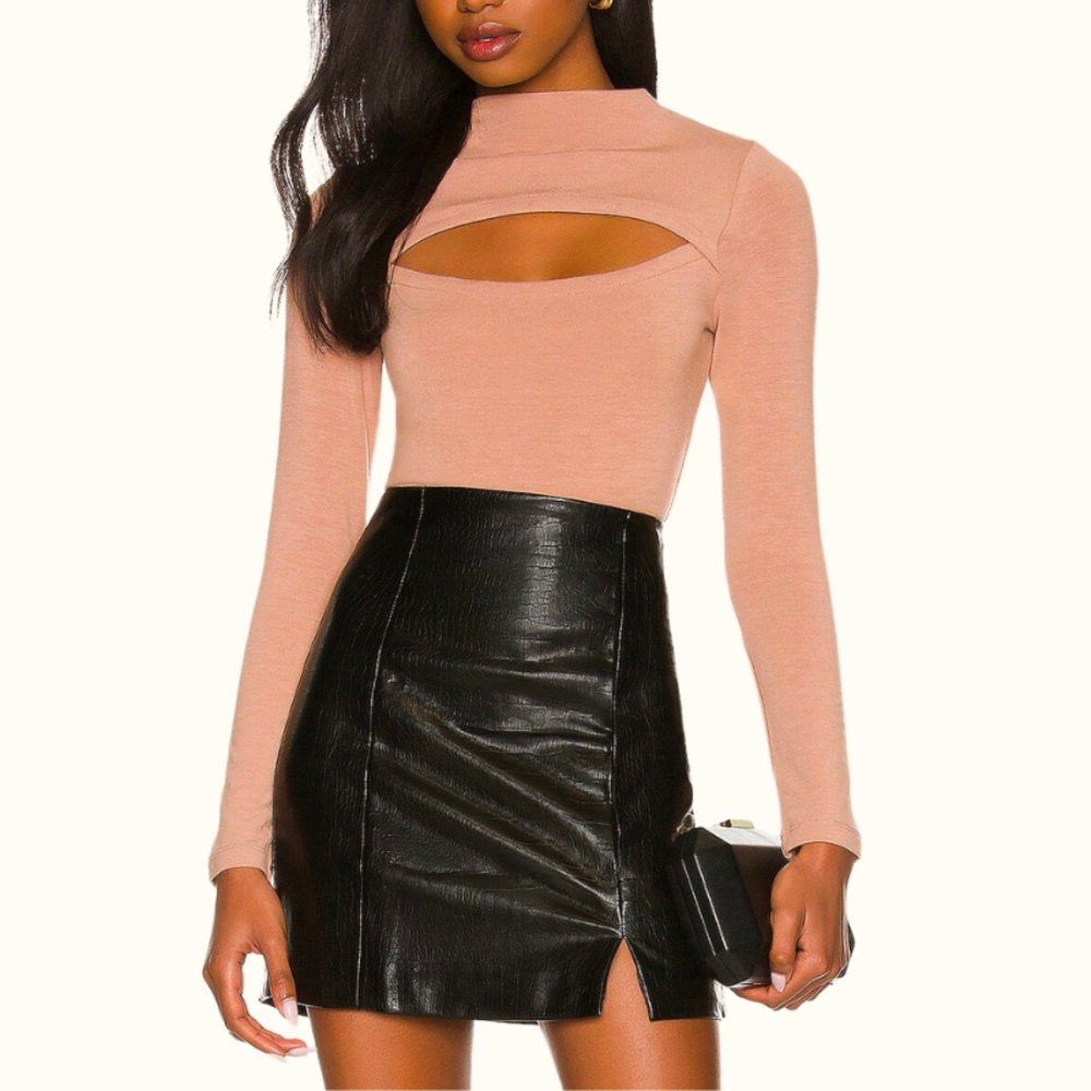 Astr Peach Long Sleeve Bodysuit